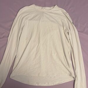 white lulu swiftly tech long sleeve- nba edition